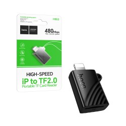 Leitor de Cartões Hoco HB53 Mini iPhone para TF 2.0 480 Mbps Preto